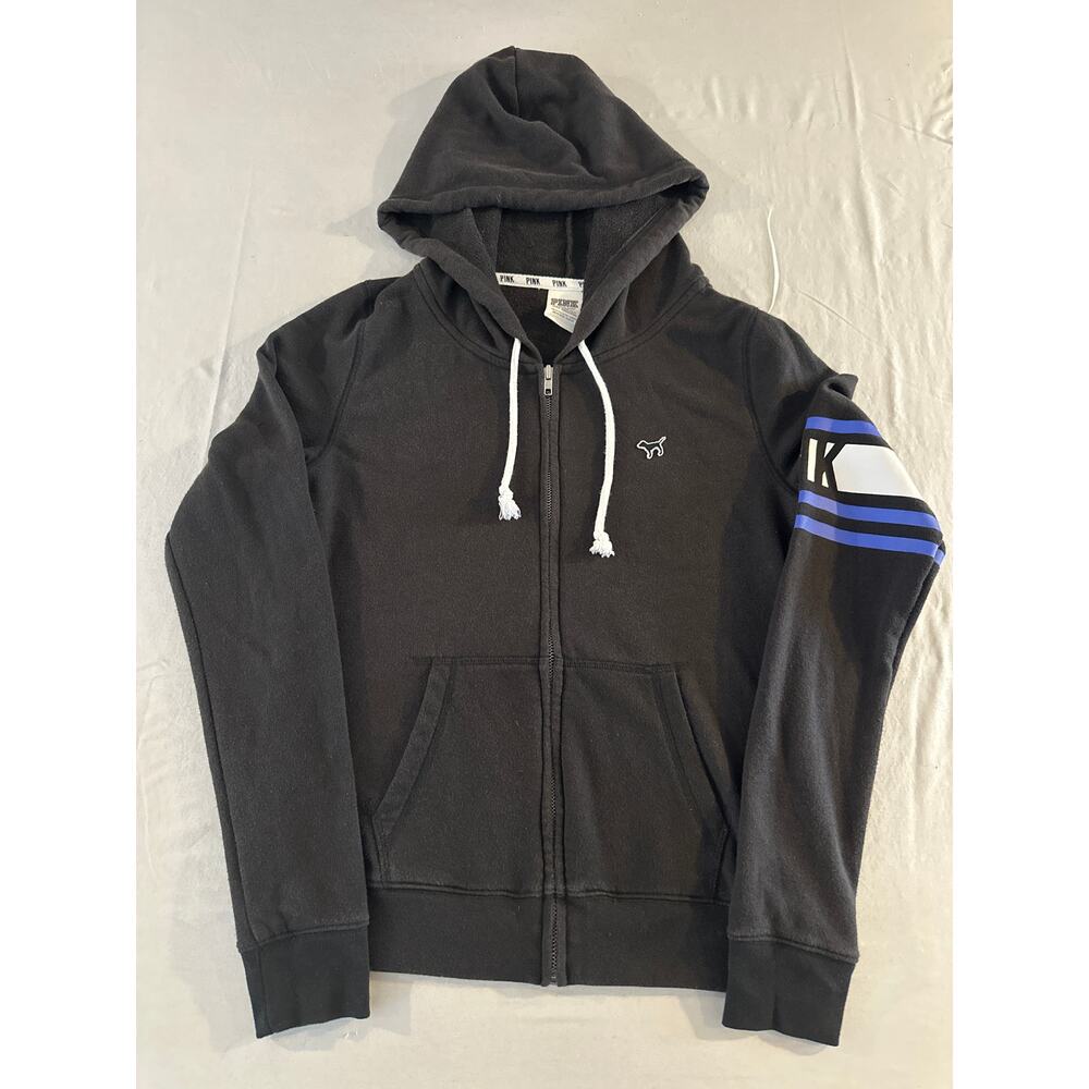 Victoria’s Secret Pink Full zip Hoodie Sweatshirt Black Size Small